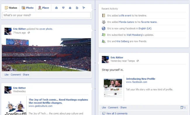 Tour of the Facebook Timeline Stories