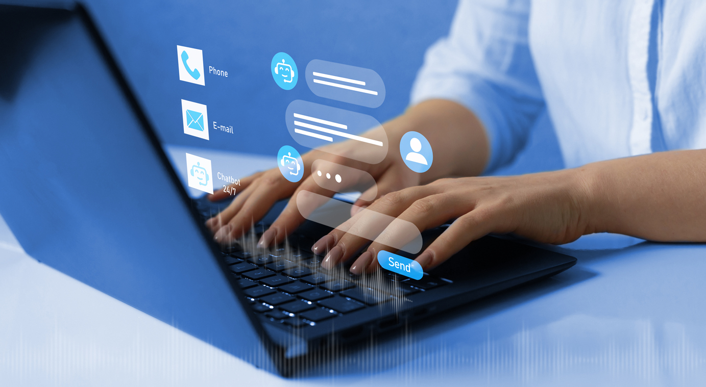 customer using online service with ai chatbots to get support